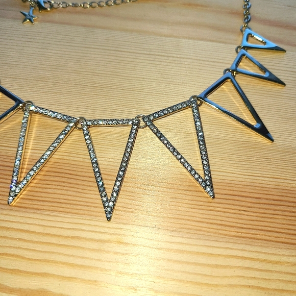 🎉HP🎉 NWOT Melissa Gorga Goldtone Rhinestone Triangle Spike Necklace - Picture 5 of 6